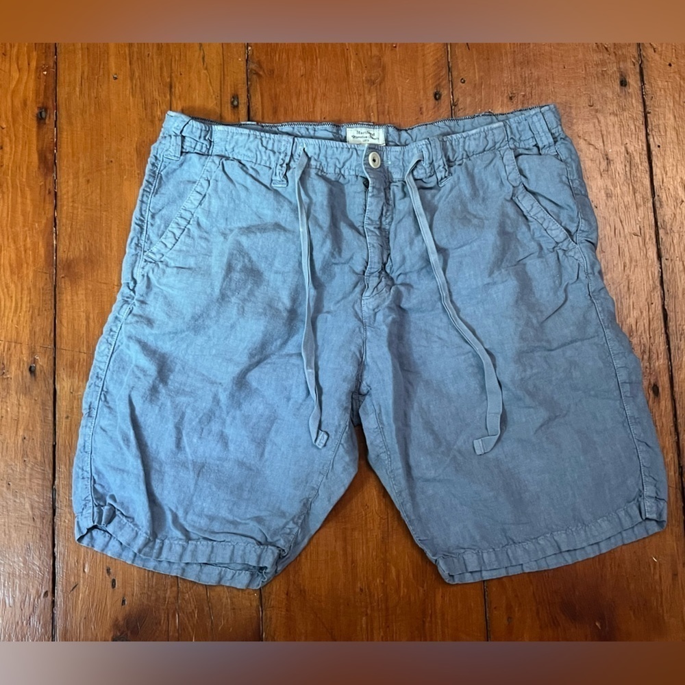 Hartford alternative classics 100% linen blue drawstring shorts size 8 / M / 52